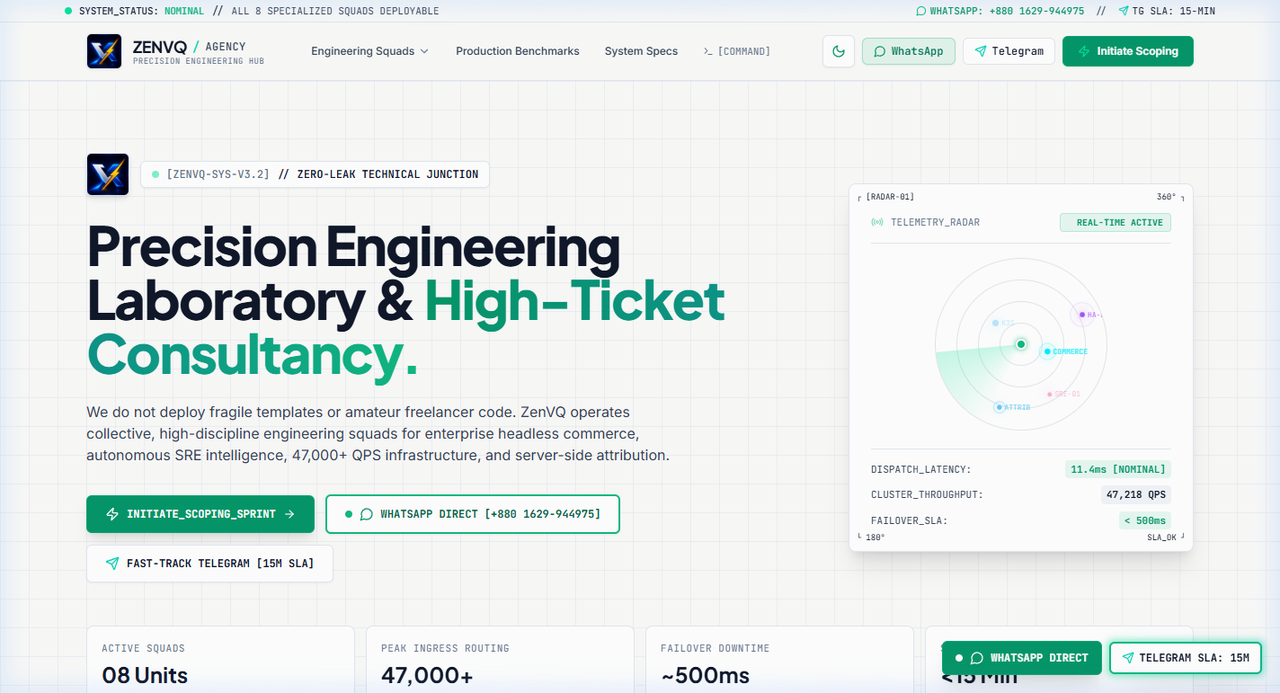 ZenVQ Agency Live Screenshot